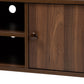 Alard Mid-Century Modern TV Stand Walnut Brown Finished 2-Door Wood Entertainment Center with Storage for Living Room