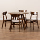 Philip Dining Set Mid-Century Modern Transitional Light Beige Fabric Upholstered Walnut Brown Finished Wood 5-Piece