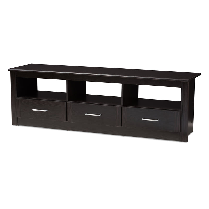 Ryleigh TV Stand Modern Wenge Brown Finished Entertainment Center with Storage for Living Room