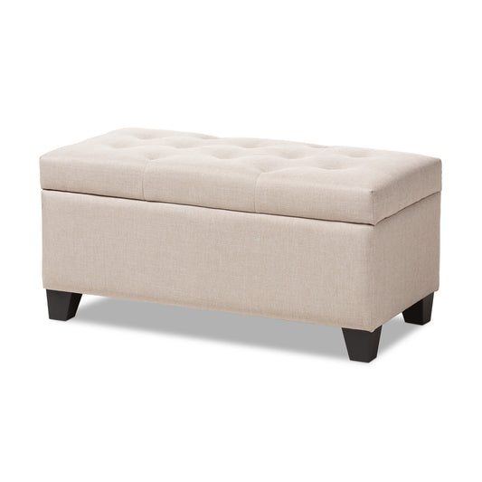 Michaela Ottoman Modern and Contemporary Beige Fabric Upholstered Storage