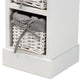 Abriella Storage Unit - Modern Grey Fabric with White Wood, Featuring 1 Drawer and Baskets for Organized Living