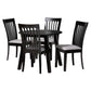 Nina 5-Piece Dining Set in Modern Grey Fabric and Espresso Brown Wood for Stylish Dining Rooms