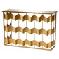 Vega Glam Geometric Console Table Luxe Gold Finished Metal and Mirrored Glass Design for Modern Decor