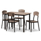 Marcus Modern Industrial 5-Piece Dining Set with Black Metal Frame and Rustic Oak Finish