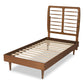 Rayna Twin Size Platform Bed - Mid-Century Modern Walnut Brown Wood, Stylish and Durable Bedroom Furniture