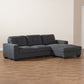 Langley Sectional Sofa Modern and Contemporary Dark Grey Fabric Upholstered with Right Facing Chaise