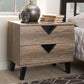 Swanson Light Brown Wood Nightstand with 2 Drawers for Modern Bedroom Storage and Contemporary Design