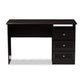 Carine Modern Desk in Wenge Brown Finish for Home Office and Workspace