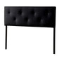 Dalini Headboard - Modern and Contemporary Full Black Faux Leather with Faux Crystal Buttons