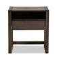 Inicio Nightstand - Modern Charcoal Brown 1-Drawer Wooden Side Table for Bedroom Storage