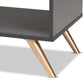 Kelson Coffee Table Modern Contemporary Dark Grey Wood Gold Finish Stylish Living Room Furniture Piece