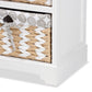 Rianne Storage Unit Modern White Finished Wood with 3 Baskets for Organized Living and Stylish Home Décor