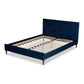 Frida Glam and Luxe Royal Blue Velvet Upholstered Bed