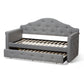 Emilie Daybed Modern Grey Fabric Upholstered Daybed with Trundle for Stylish Guest Accommodations and Versatile Living Spaces