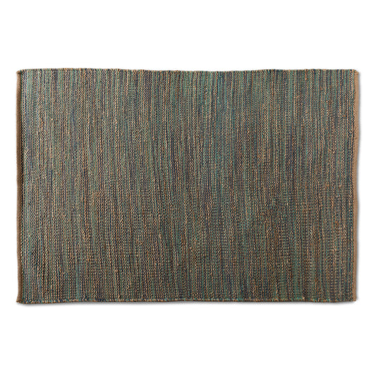 Michigan Area Rug Modern and Contemporary Blue Handwoven Hemp Blend