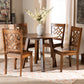 Rava Dining Set Modern and Contemporary Dark Brown Finished Wood 5-Piece