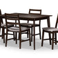 Nadine Dining Set Modern 5-Piece Collection with Walnut Finish and Light Grey Fabric Upholstery