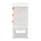 Gabrielle End Table Traditional French Country Design with White Finish and 3 Drawers