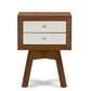 Warwick Modern Accent Table and Nightstand in Two-tone Walnut and White Finish, Stylish Furniture for Living Room and Bedroom