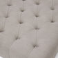 Keswick Ottoman Beige Linen Modern Tufted