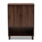 Rossin Shoe Storage Cabinet Modern and Contemporary Walnut Brown Finished 2-Door Wood Entryway