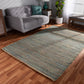 Michigan Area Rug Modern and Contemporary Blue Handwoven Hemp Blend