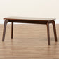 Linden Dining Bench Modern Dark Brown Finished Wood Seating for Dining Rooms and Entryways