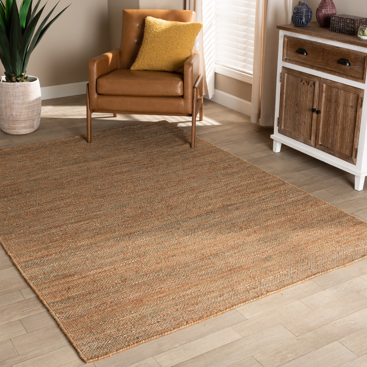 Flamings Area Rug Modern and Contemporary Brick Handwoven Hemp