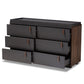 Rikke Dresser: Modern Two-Tone Gray and Walnut Finished Wood 6-Drawer Storage Solution for Bedroom Organization