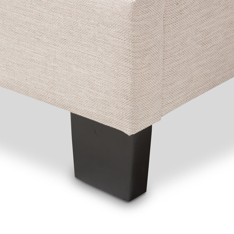 Emerson Bed - Modern and Contemporary Light Beige Fabric Upholstered