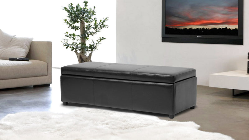 Dennehy Ottoman Black Brown Modern