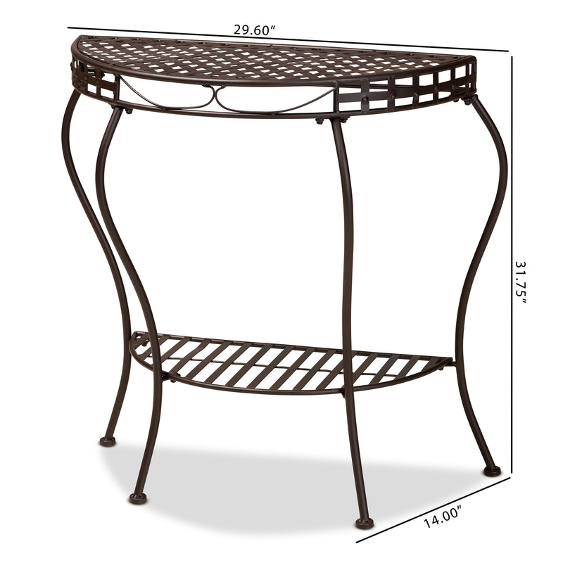 Laraine Modern Black Metal Outdoor Console Table for Patio, Garden, or Entryway Decor