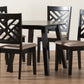 Ellie Dining Set Modern 5-Piece Collection in Beige Fabric and Dark Brown Finished Wood for Chic Dining Rooms