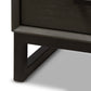 Parris Nightstand Rustic Grey Wood and Black Metal 2-Drawer Bedroom Furniture with Modern Design