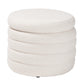 Tabitha Storage Ottoman Modern Ivory Boucle Upholstered Design with Hidden Storage Compartment