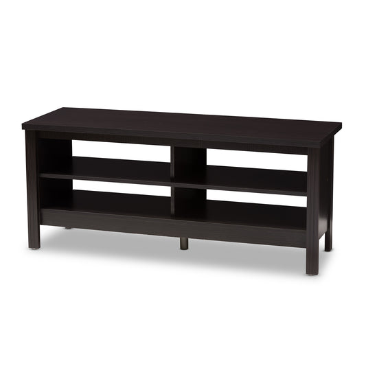 Sloane Modern TV Stand in Wenge Brown Finish with Storage and Cable Management Solutions