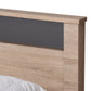 Jamie Queen Size Platform Bed in Modern Two-Tone Oak and Grey Wood Design