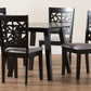 Aiden Dining Set Modern Grey Fabric and Dark Brown Finished Wood 5-Piece Dining Room Furniture for Stylish Home Decor