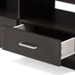 Ryleigh TV Stand Modern Wenge Brown Finished Entertainment Center with Storage for Living Room