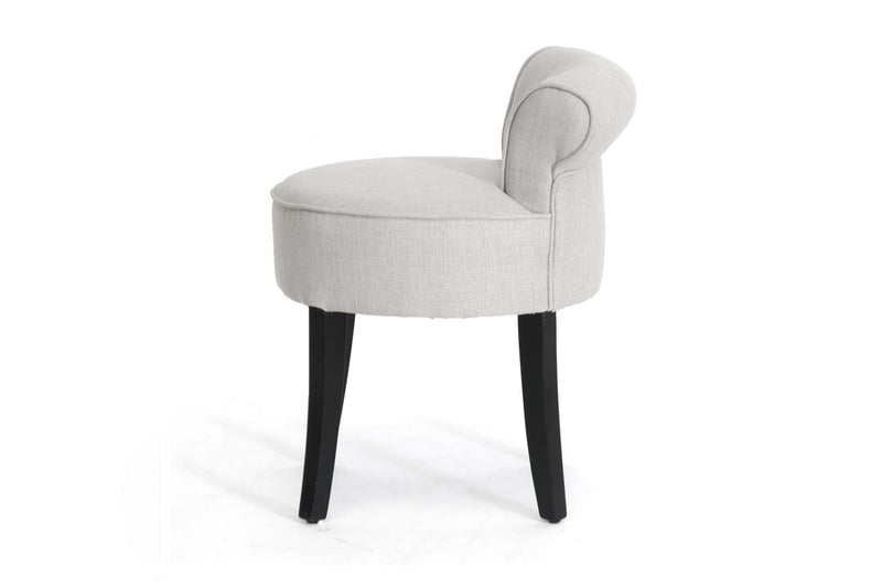 Millani Modern Lounge Stool in Beige Linen - Stylish Comfortable Seating for Contemporary Spaces