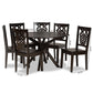 Liese Dining Set Modern and Contemporary Transitional Dark Brown Finished Wood 7-Piece