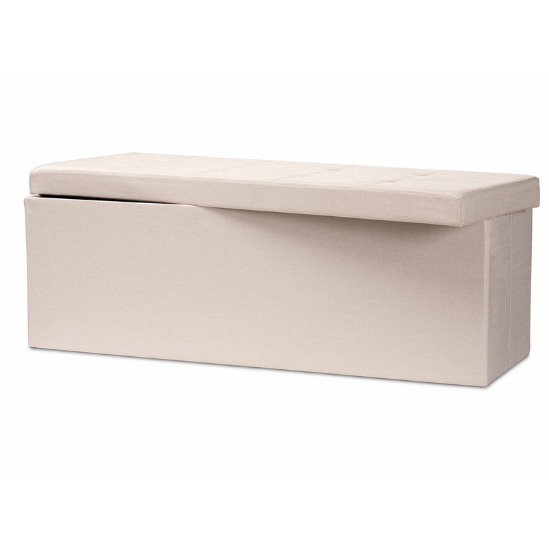 Haide Ottoman Modern and Contemporary Beige Fabric Upholstered Storage