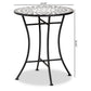 Callison Outdoor Dining Table - Modern Design with Black Metal Frame and Multi-Colored Glass Top for Stylish Patio Dining