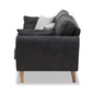 Miranda Sofa Mid-Century Modern Dark Grey Fabric Upholstered