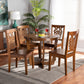 Salida Dining Set Modern and Contemporary Transitional Dark Brown Finished Wood 5-Piece