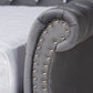 Abbie Daybed - Traditional and Transitional Grey Velvet Fabric Upholstered with Crystal Tufting