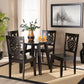 Mina Dining Set Modern Contemporary Transitional Dark Brown Finished Wood 5-Piece