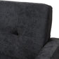 Carina Living Room Set Mid-Century Modern Dark Grey Fabric Upholstered 3-Piece