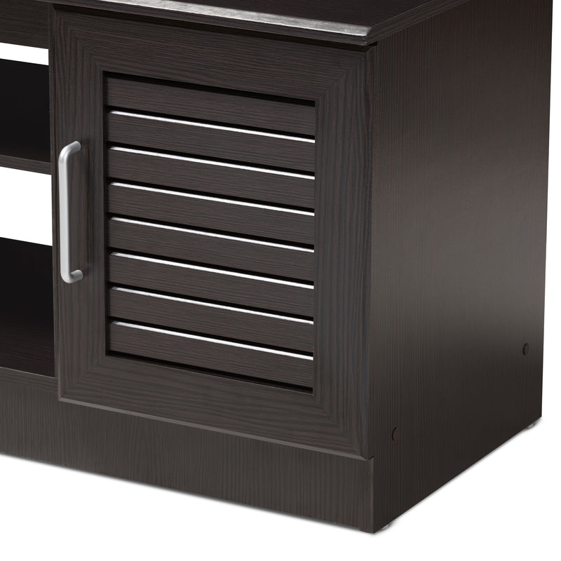 Gianna TV Stand Modern Contemporary Wenge Brown Finished Entertainment Center with Storage Solutions