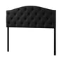 Myra Headboard - Modern and Contemporary Black Faux Leather Upholstered Button-Tufted Scalloped Design